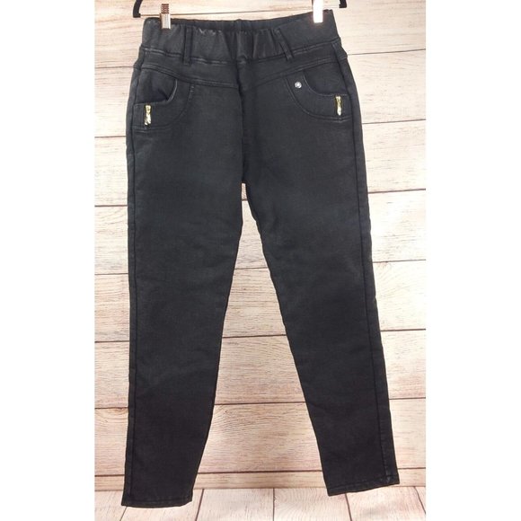 Women's Elastic Warm Legging High Waist  Slim Fit Stretch Skinny Pants Black - Picture 7 of 12